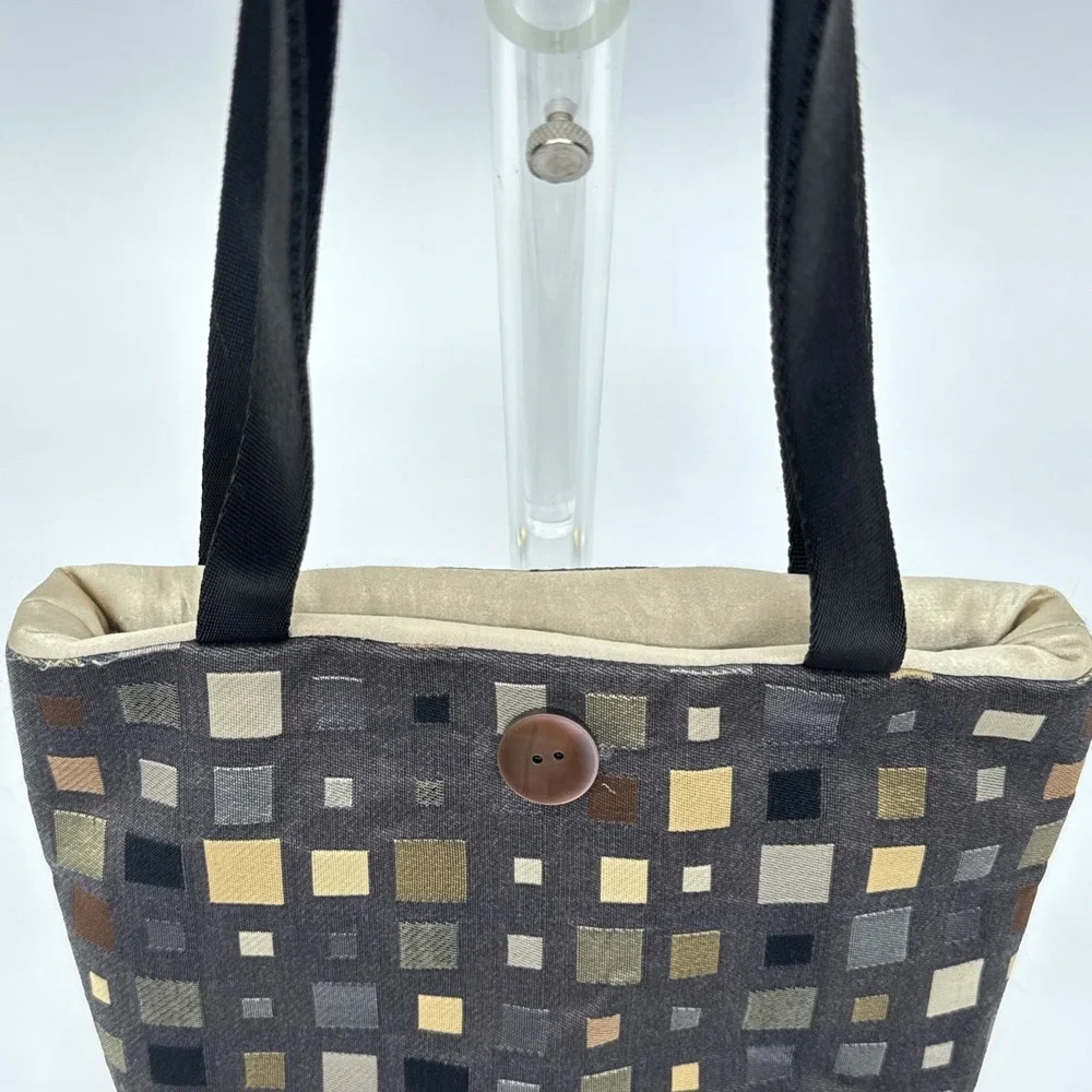 VIV‎ PICKLE Vintage One Of A Kind Designer Handbag Geometric Black Grey Unused